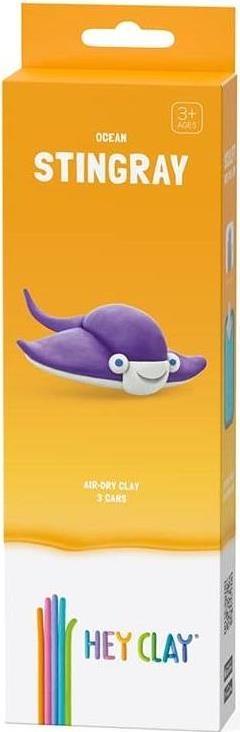 Hey Clay Stingray, pasta modellabile small set Razza. Argilla da Modellare per Bambini in confezione piccola da 1 soggetto con 3 colori. Set Stingray personaggio razza. Con App interattiva. Atossica
