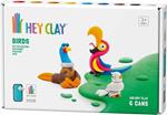Hey Clay Birds 1, pasta modellabile medium set Uccelli 1. Argilla da Modellare per Bambini in confezione da 3 soggetti con 6 colori. Set medio da 3 uccelli e 6 colori. Con App interattiva. Atossica