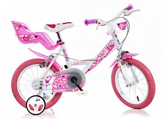 Bicicletta bimba ruota 16 rosa e bianca - 2