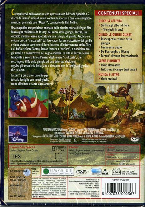 Tarzan (2 DVD)<span>.</span> Special Edition di Chris Buck,Kevin Lima - DVD - 2