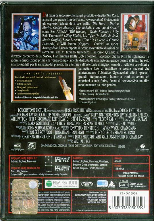 Armageddon. Giudizio finale (2 DVD)<span>.</span> Special Edition di Michael Bay - DVD - 2