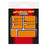 Etichette per quaderni e libri permanenti Markin Arancione fluo bordate con righe. Busta 10 etichette