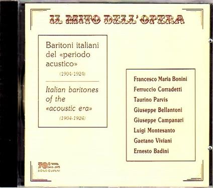 Baritoni italiani del periodo acustico - CD Audio