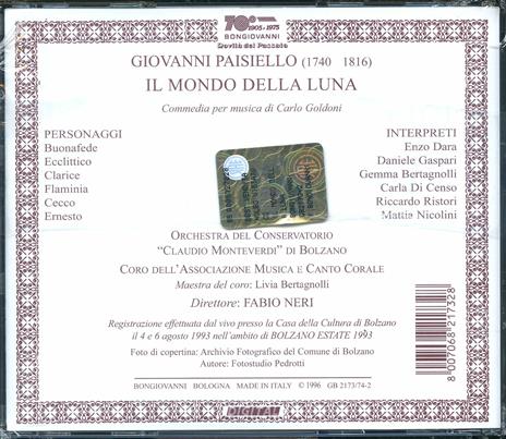 Il mondo della Luna - CD Audio di Giovanni Paisiello - 2