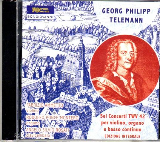 6 Concerti per violino, organo e basso continuo TWV42 - CD Audio di Georg Philipp Telemann
