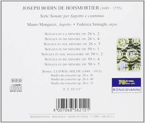 Sonate per fagotto - CD Audio di Joseph Bodin de Boismortier - 2