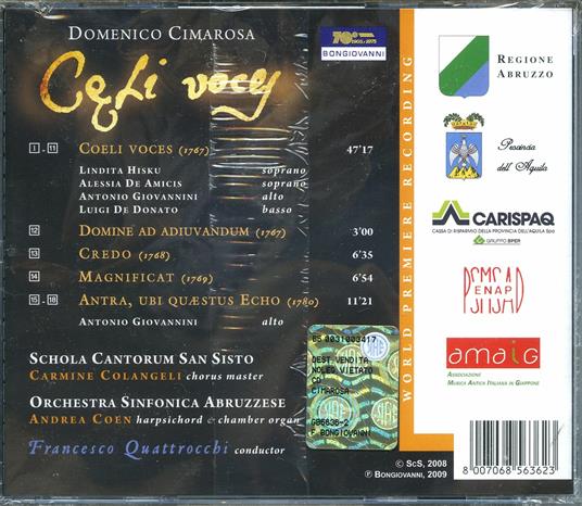 Coeli Voces - CD Audio di Domenico Cimarosa - 2