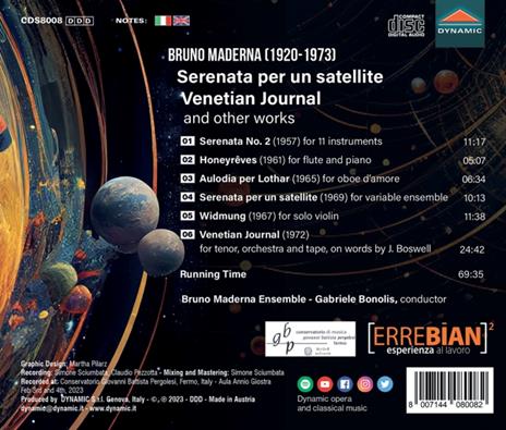 Serenata Per Un Satellite - CD Audio di Bruno Maderna - 2