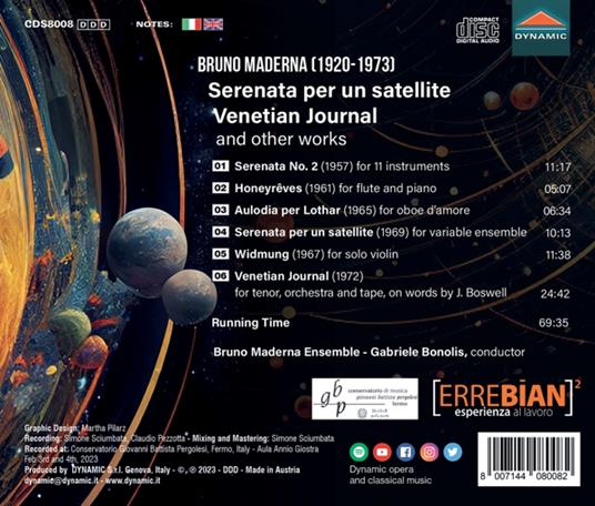 Serenata Per Un Satellite - CD Audio di Bruno Maderna - 2