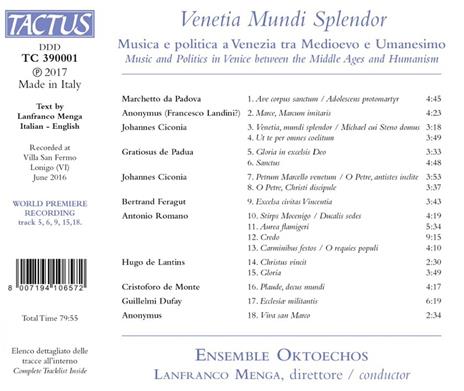 Venetia Mundi Splendor - CD Audio di Ensemble Oktoechos - 2