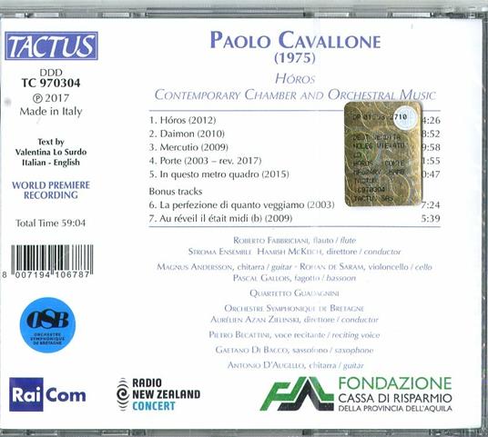Horos - CD Audio di Paolo Cavallone - 2