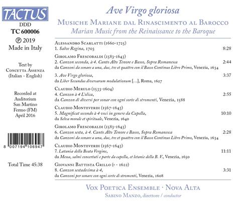 Ave Virgo Gloriosa - CD Audio di Vox Poetica,Nova Alta - 2