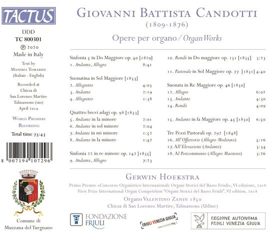 Opere per organo - CD Audio di Gerwin Hoekstra,Giovanni Battista Candotti - 2