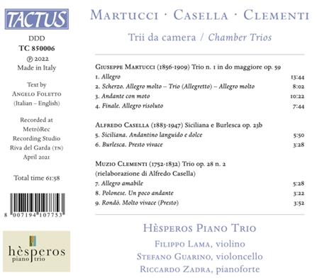 Trii da Camera - CD Audio di Hesperos Piano Trio - 2
