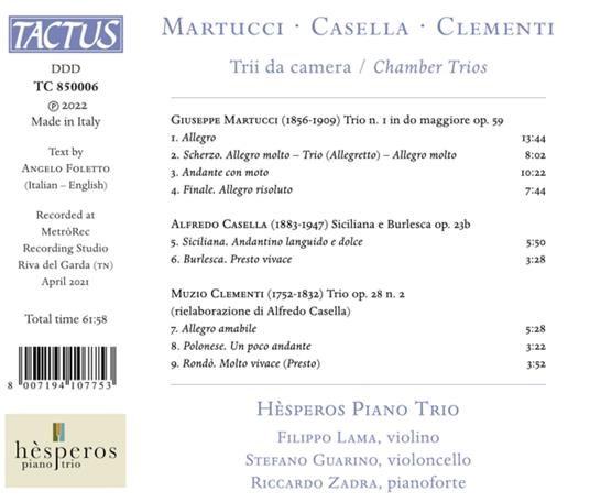 Trii da Camera - CD Audio di Hesperos Piano Trio - 2
