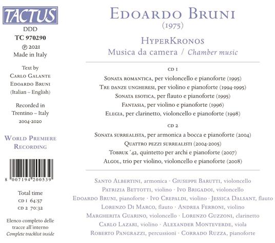 Hyperkronos. Musica da camera - CD Audio di Edoardo Bruni - 2
