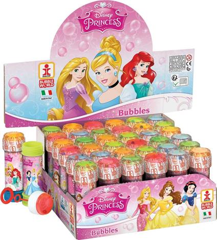 Bolle di Sapone Principesse Disney. Flacone 60 Ml Display 36 Pz