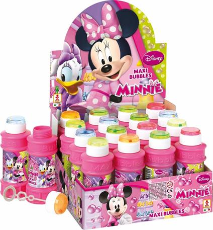 Bolle di Sapone Minnie. Flacone Maxi 175 Ml Display 16 Pz