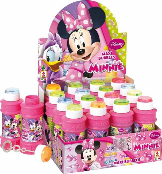 Bolle di Sapone Minnie. Flacone Maxi 175 Ml Display 16 Pz