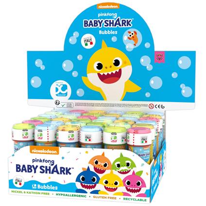 Dulcop Bolle di Sapone Baby Shark per Feste di Compleanno Bambini regalini Gadget 60 mL (Conf. 36pz) Made in Italy
