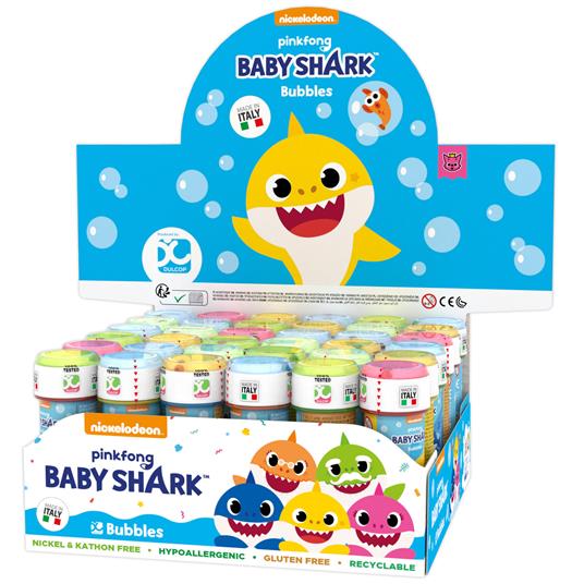 Dulcop Bolle di Sapone Baby Shark per Feste di Compleanno Bambini regalini Gadget 60 mL (Conf. 36pz) Made in Italy