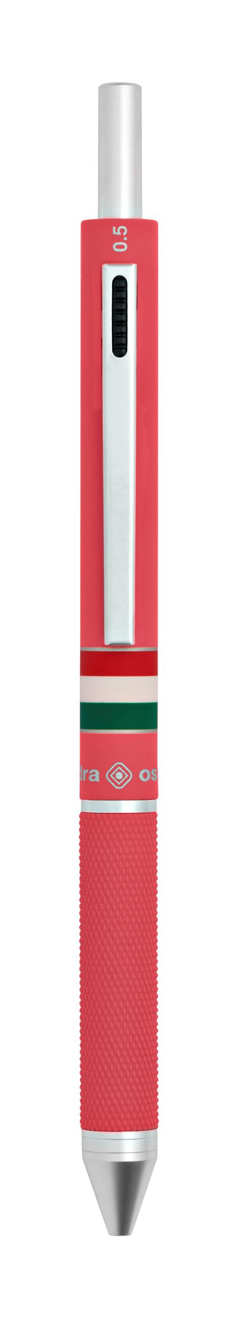 Penna a sfera 4 funzioni Quadra Italia Gommata Rosa - 3