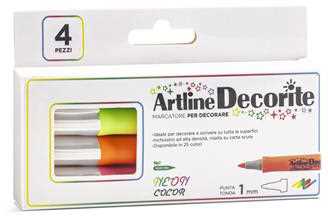 Cartoleria Marcatore Decorite punta tonda Neon. Confezione 4 pezzi Osama