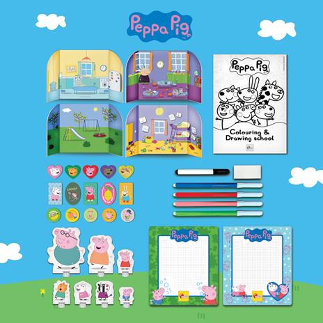 Peppa Pig Zainetto Colouring And Drawing School - 4