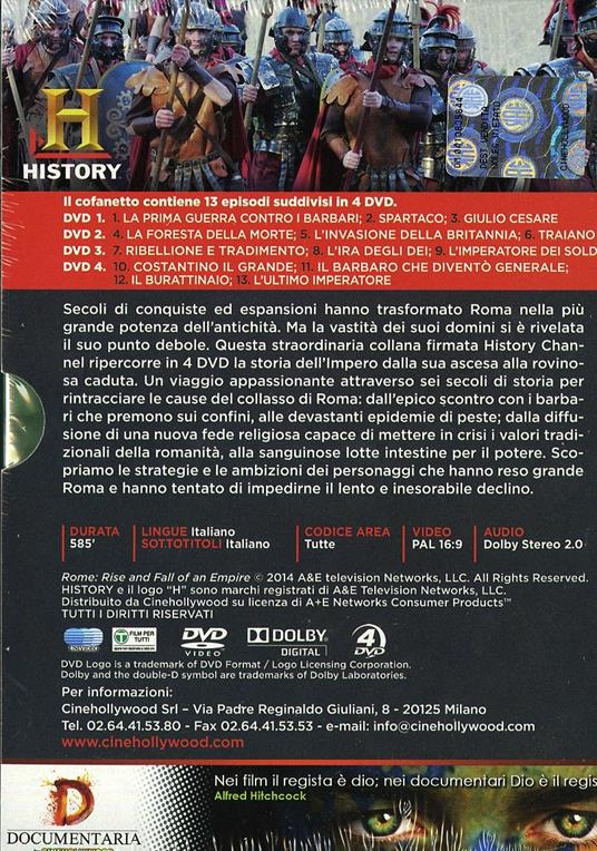 Roma. Ascesa e declino di un impero (4 DVD) - DVD - 2