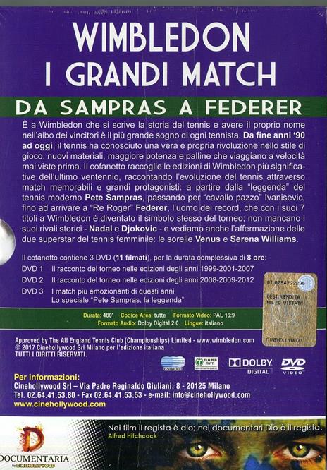 Wimbledon. I grandi match. Vol. 2. Da Sampras a Federer (3 DVD) - DVD - 2