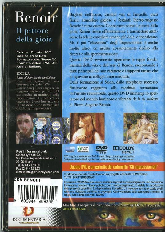 Renoir. Il pittore della gioia - DVD - 2