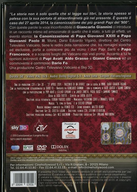 Il giorno dei due papi santi di Luca Viotto - DVD - 2