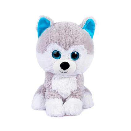 Peluche Cane Seduto 40 Cm Bianco E Grigio Con Occhioni  26876