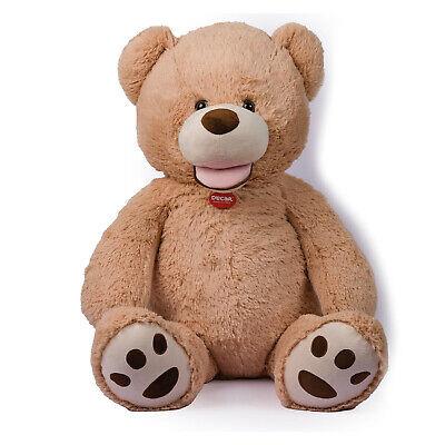 Peluche Orso Beige 100 cm Zampe Ricamate - Eco e Magico