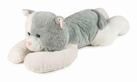 Peluche Gatto Steso 100cm - Occhioni Glitterati, Bicolore
