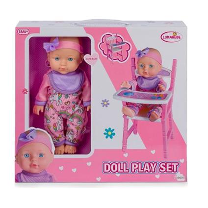 Bambola Snodabile 30 Cm Con Seggiolone  37485