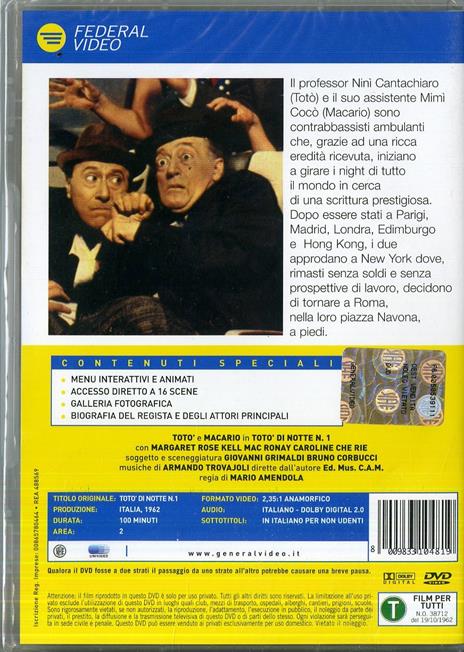 Totò di notte n. 1 di Mario Amendola - DVD - 2