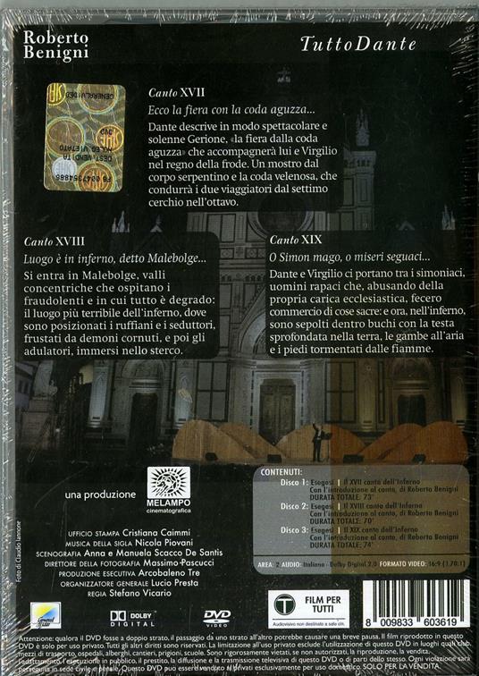 Tutto Dante. Vol. 7. Inferno. Canti XVII - XVIII - IXX (3 DVD) - DVD - 2
