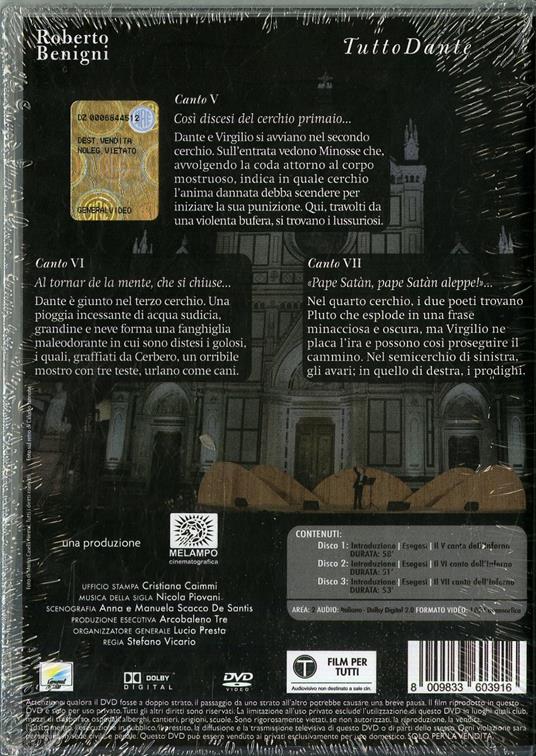 Tutto Dante #03 - Canto V-VI-VII Inferno - DVD - 2