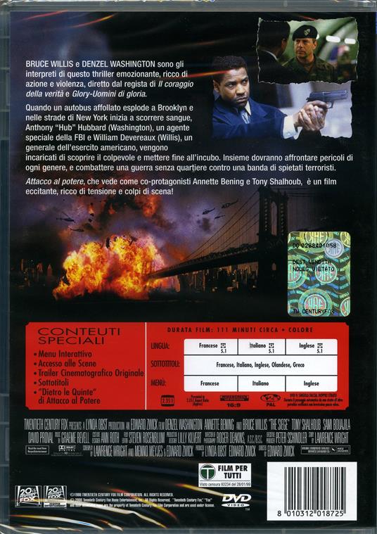 Attacco al potere di Edward Zwick - DVD - 2