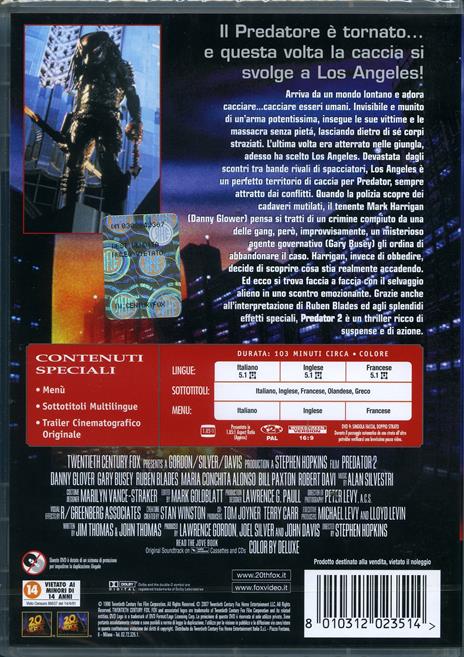 Predator 2 di Stephen Hopkins - DVD - 2