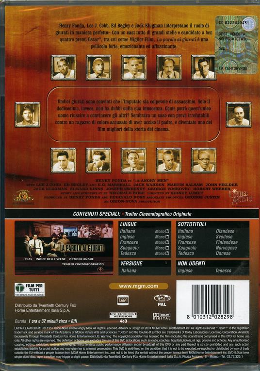 La parola ai giurati di Sidney Lumet - DVD - 2