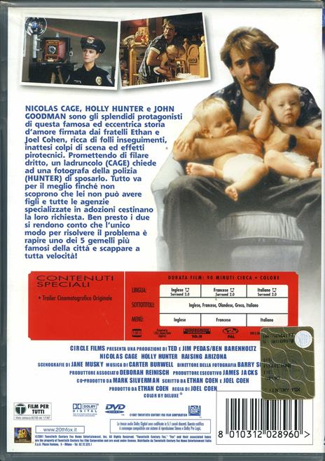 Arizona Junior di Joel Coen,Ethan Coen - DVD - 2