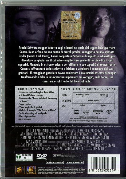 Conan il Barbaro<span>.</span> Special Edition di John Milius - DVD - 2
