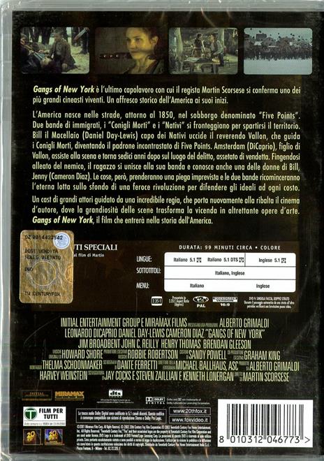 Gangs of New York di Martin Scorsese - DVD - 2