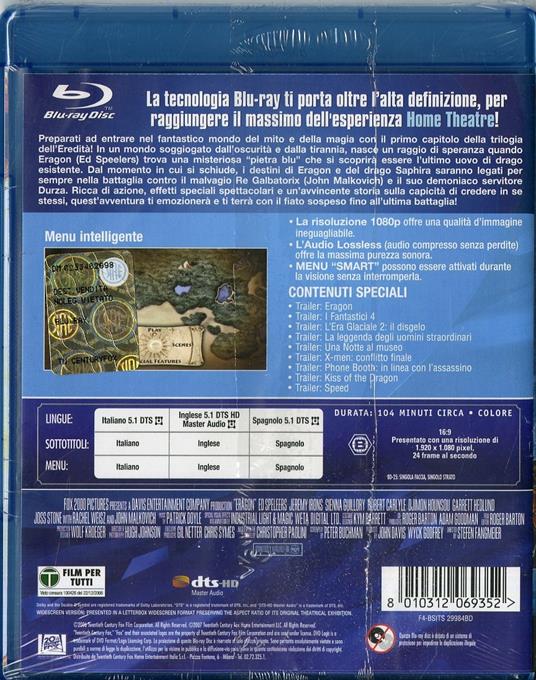 Eragon di Stefen Fangmeier - Blu-ray - 2