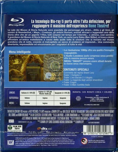 Una notte al museo di Shawn Levy - Blu-ray - 2