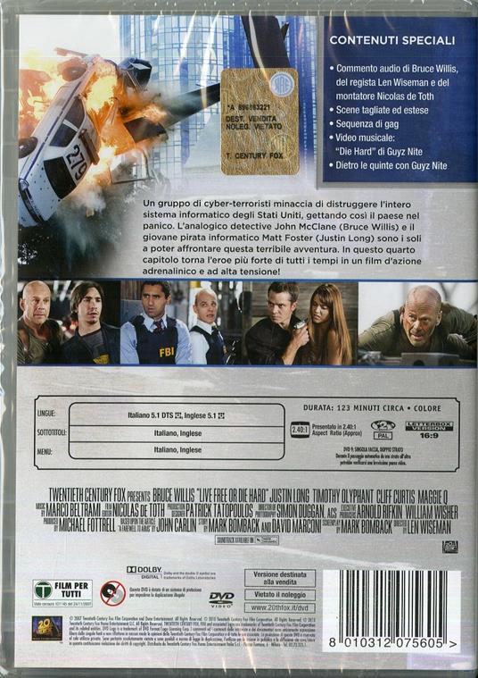 Die Hard. Vivere o morire (1 DVD) di Len Wiseman - DVD - 2