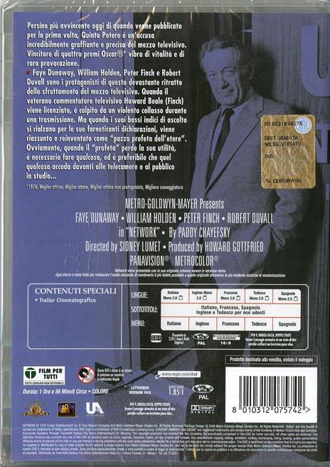 Quinto potere di Sidney Lumet - DVD - 2