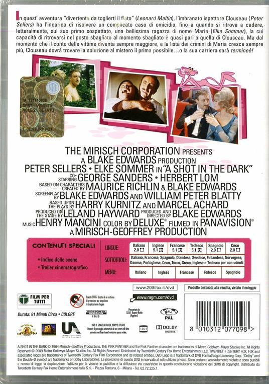 Uno sparo nel buio di Blake Edwards - DVD - 2